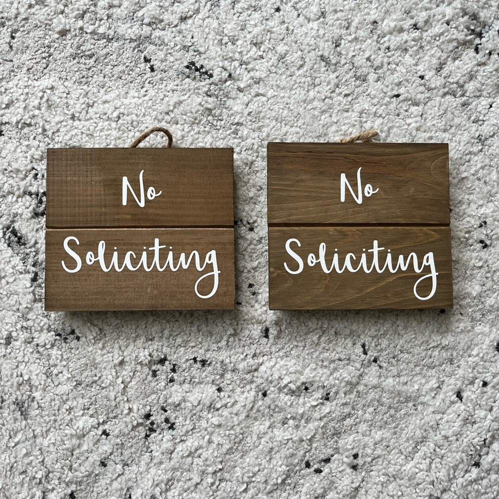 Rustic Brown 'No Soliciting' Wall Decor